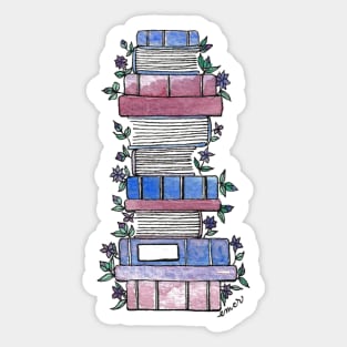 Flowery Books Sticker